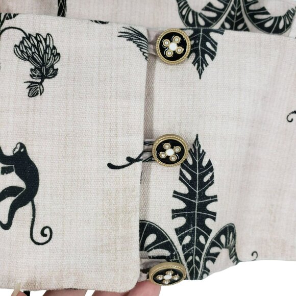 NEW Isla & White Jungle Print Crop Top Cream Black Boho Resort Vacation Chic - Picture 4 of 12